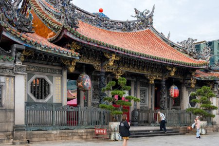 Photo for Taipei, Taiwan - 19 October 2023: Longshan Temple in Taipei city - Royalty Free Image