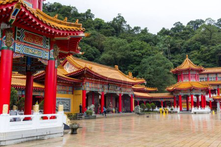 Photo for Yilan, Taiwan - 06 December 2023: Traditional Chinese temple Sanqing daozu in Yilan of Taiwan - Royalty Free Image