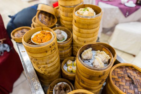 Photo for Dim sum on the trolley in Chinese restaurant - Royalty Free Image