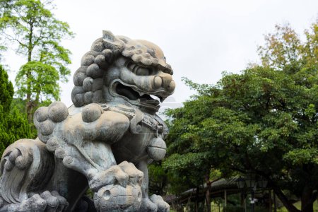 Photo for Chinese lion statue in the park - Royalty Free Image