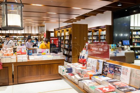 Photo for Taipei, Taiwan - 02 October 2023: Interior of the Eslite book store in Taipei city - Royalty Free Image