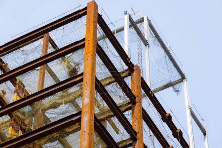 Photo for Steel frames of a building under construction - Royalty Free Image