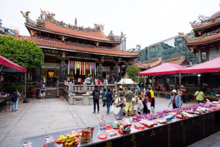 Photo for Taipei, Taiwan - 17 October 2023: Longshan Temple in Taipei city - Royalty Free Image