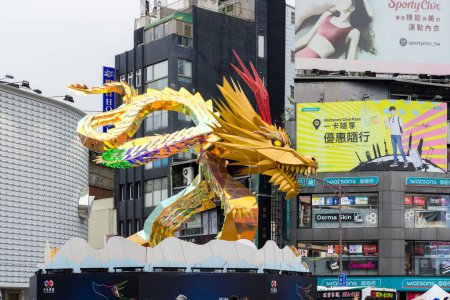 Photo for Taipei, Taiwan - 26 February 2024: Taipei city in ximending with Taipei Lantern Festival - Royalty Free Image