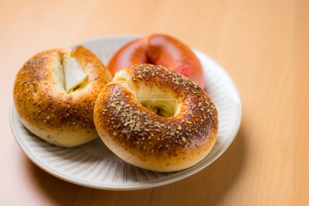 Photo for Homemade baked bagel on the table - Royalty Free Image