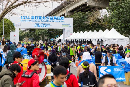 Photo for Taipei, Taiwan - 25 February 2024: Standard Chartered Taipei Charity Marathon - Royalty Free Image