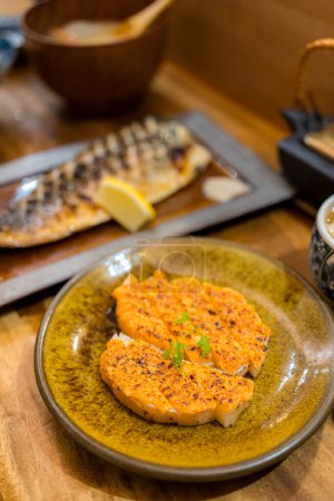 Grill Chinese yam with mentaiko sauce