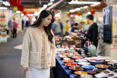 Photo for Tourist woman visit the street market - Royalty Free Image