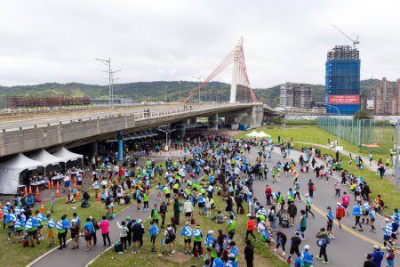 Photo for Taipei, Taiwan - 25 February 2024: Standard Chartered Taipei Charity Marathon - Royalty Free Image