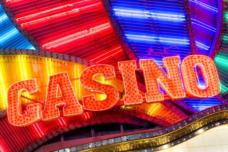 Photo for Casino neon sign at outdoor in the evening - Royalty Free Image