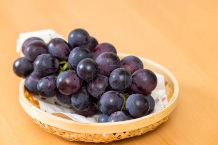 Photo for Ripe blue grape on the basket - Royalty Free Image