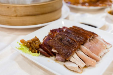 Photo for BBQ pork and crispy pork with sauce - Royalty Free Image