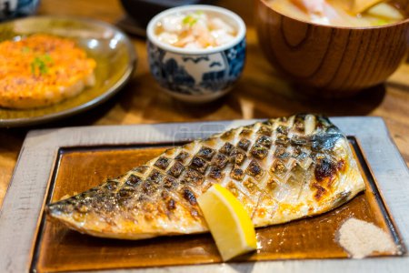 Photo for Japanese grill mackerel fish dish - Royalty Free Image