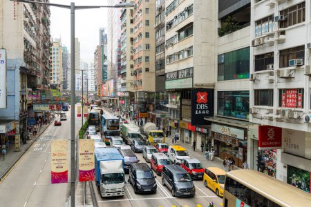 Foto de Hong Kong - 23 de junio de 2023: Ciudad de Hong Kong en el distrito de Mong Kok - Imagen libre de derechos