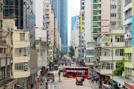 Foto de Hong Kong - 23 de junio de 2023: Zona residencial en Hung Hom de la ciudad de Hong Kong - Imagen libre de derechos