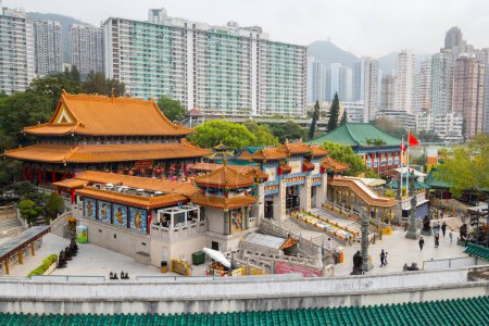 Téléchargez les photos : Hong Kong - 29 mars 2024 : Temple Wong Tai Sin à Hong Kong - en image libre de droit