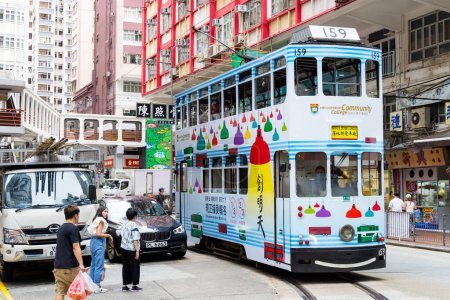 Téléchargez les photos : Hong Kong - 26 Juin 2023 : Hong Kong North Point, Station de Tram - en image libre de droit