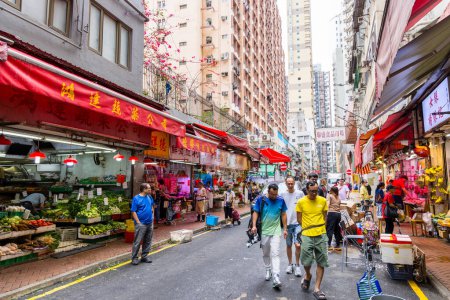 Photo for Hong Kong - 09 April 2024: Hong Kong Bowrington Road Wet market in Causeway Bay district - Royalty Free Image
