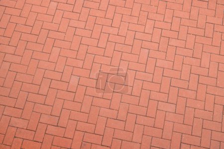Téléchargez les photos : Motif brique rouge sur le sol - en image libre de droit