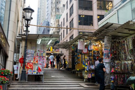 Photo for Central, Hong Kong - 01 April 2024: Vendor shop in Hong Kong central district - Royalty Free Image
