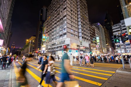 Photo for Hong Kong - 06 April 2024: Hong Kong Tsim Sha Tsui district at night - Royalty Free Image