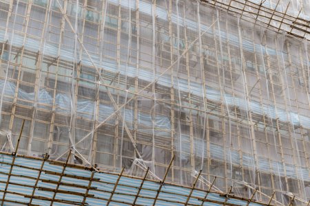 Photo for Bamboo scaffold in Hong Kong city - Royalty Free Image