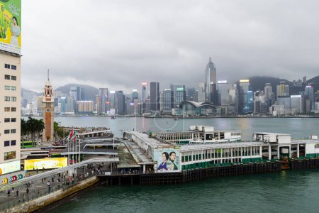 Photo for Hong Kong 27 April 2024: Hong Kong Tsim Sha Tsui pier - Royalty Free Image