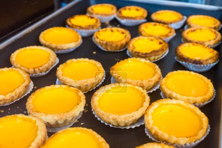 Photo for Egg tart in the bakery shop - Royalty Free Image