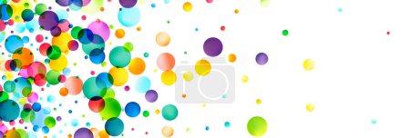 Illustration for A lively composition of colorful orbs in various hues floating freely, with a sense of playful movement and a cheerful, festive atmosphere. - Royalty Free Image