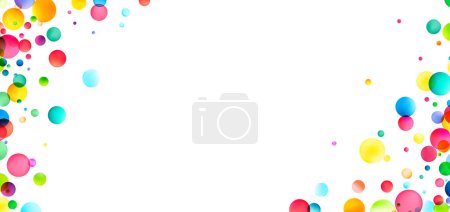 Illustration for A playful dance of colorful bubbles fills the frame, creating a joyful and vibrant scene that exudes a festive and lighthearted mood. - Royalty Free Image