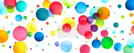 Illustration for A lively composition of colorful orbs in various hues floating freely, with a sense of playful movement and a cheerful, festive atmosphere. - Royalty Free Image