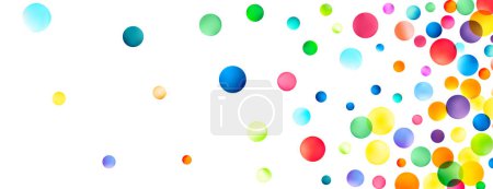 A lively composition of colorful orbs in various hues floating freely, with a sense of playful movement and a cheerful, festive atmosphere.