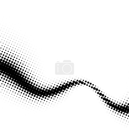 Foto de Una representación artística de ondas sonoras representadas en un patrón de puntos de medio tono, utilizando puntos negros sobre un fondo blanco para crear un ritmo visual y flujo. - Imagen libre de derechos