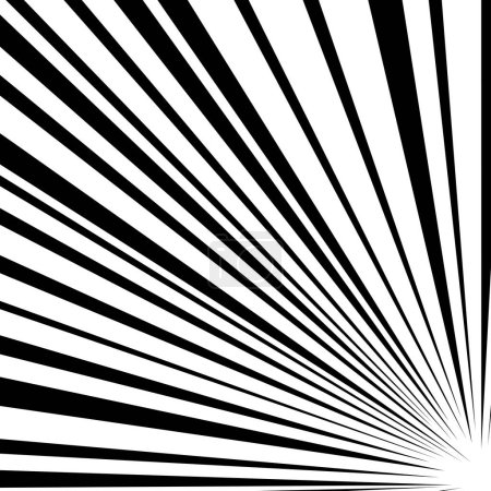 Durch die Konvergenz schwarzer und weißer Linien entsteht ein hypnotisches Muster, das das Auge nach innen zieht, ideal für Hintergründe oder konzeptionelle Designs, die Fokus und Richtung symbolisieren..