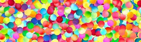 Illustration for A full-frame, dense mosaic of multicolor bubbles creates an effervescent and lively abstract pattern, suitable for vibrant backgrounds. - Royalty Free Image