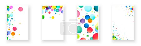 Foto de Una colección de diseños de papelería adornada con burbujas de colores en varias ubicaciones, perfecta para invitaciones, anuncios o artículos de papelería personales con un toque divertido. - Imagen libre de derechos
