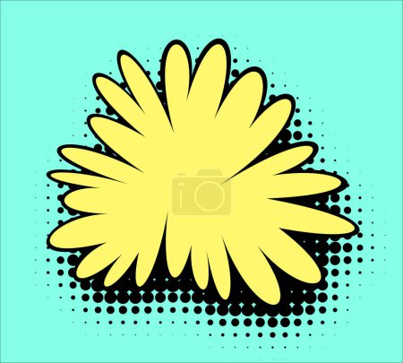 Foto de Una alegre forma floral amarilla mantequilla contrasta maravillosamente con un fondo medio tono aqua, creando una pieza de arte pop fresca y animada - Imagen libre de derechos
