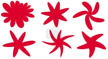 Foto de Una impresionante colección de siluetas florales rojas con un color vibrante y atrevido, ideal para temas de diseño enérgicos e impactantes. - Imagen libre de derechos