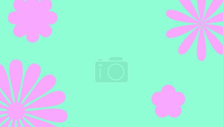 Foto de Los suaves patrones florales rosados emergen suavemente sobre un refrescante fondo verde menta, creando una estética relajante y minimalista.. - Imagen libre de derechos