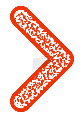 A red chevron arrow with intricate textured patterns, perfect for various design projects, vector illustration.