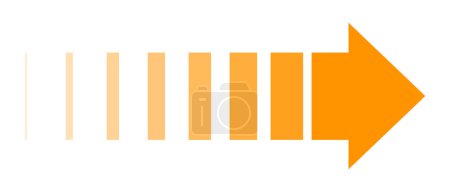 Une flèche orange pointant vers la droite. Illustration vectorielle.