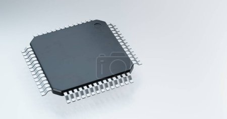 Foto de 3d render of microchip or semiconductor chip with countries flag for supply chain concept. - Imagen libre de derechos