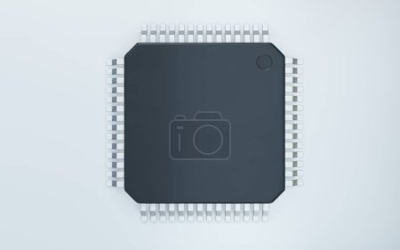 Foto de 3d render of microchip or semiconductor chip, for computing. - Imagen libre de derechos