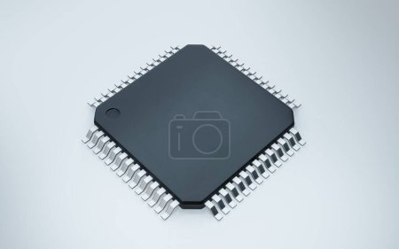 Foto de 3d render of microchip or semiconductor chip, for computing. - Imagen libre de derechos