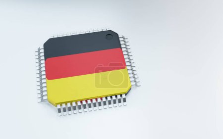 Foto de 3d render of microchip or semiconductor chip in countries flag, for computing. - Imagen libre de derechos