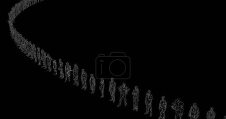 Photo for 3d render of human figures as crowd for society, consumers, commercial or social issues. - Royalty Free Image
