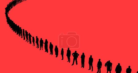 Photo for 3d render of human figures as crowd for society, consumers, commercial or social issues. - Royalty Free Image