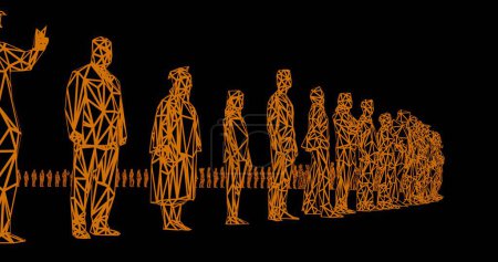 3d render of human figures as crowd for society or social issues.