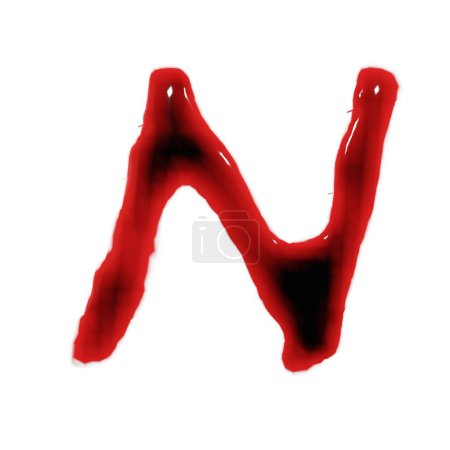 Foto de Aislado en blanco 3d renderizado de sangre vino tinto alfabetos líquidos - Imagen libre de derechos