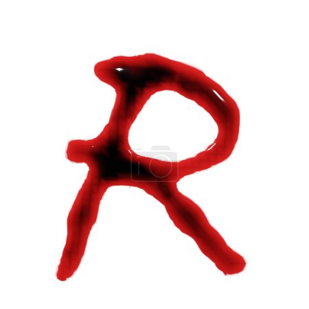 Foto de Aislado en blanco 3d renderizado de sangre vino tinto alfabetos líquidos - Imagen libre de derechos